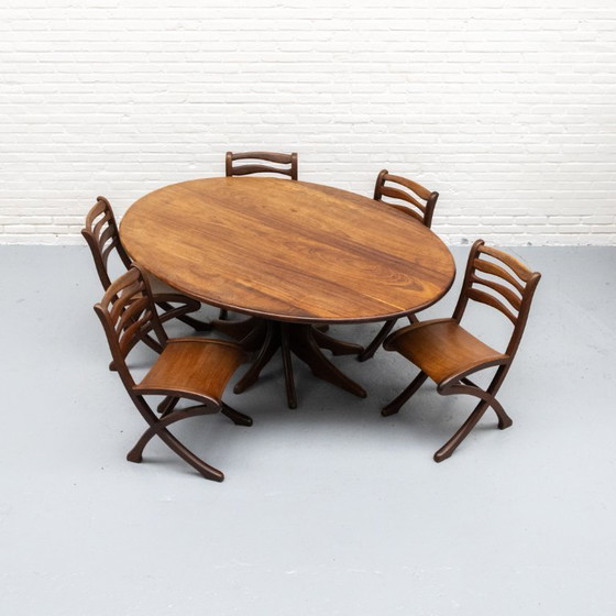 Image 1 of Marc Van Rampelberg Muninga Wood Dining Room Set anni '80