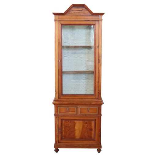 Antieke vitrine van larikshout, Italië, eind 19e eeuw. – vitrinekasten, Wood