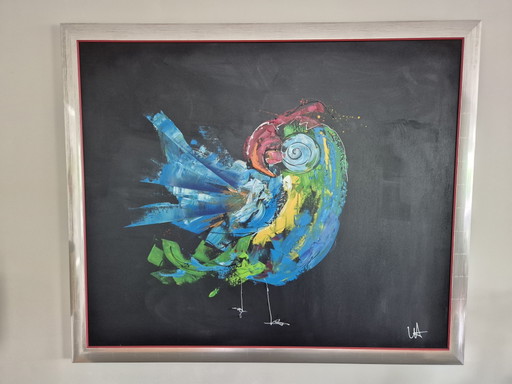 Grande peinture colorée Oiseau par Ursula Aubri