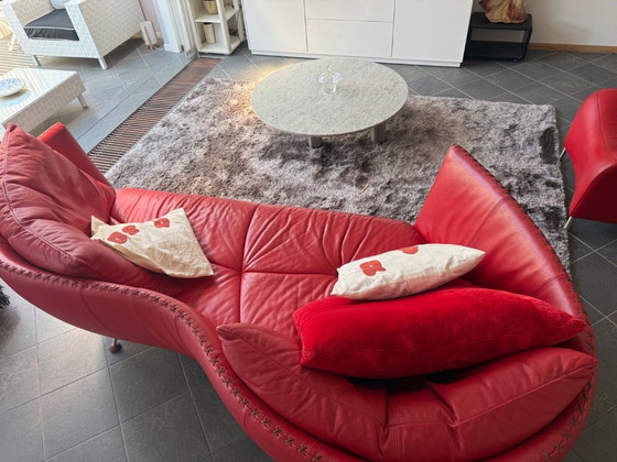 Image 1 of Canapé 3 places Exclusive de Sede DS-102 en cuir rouge haut de gamme