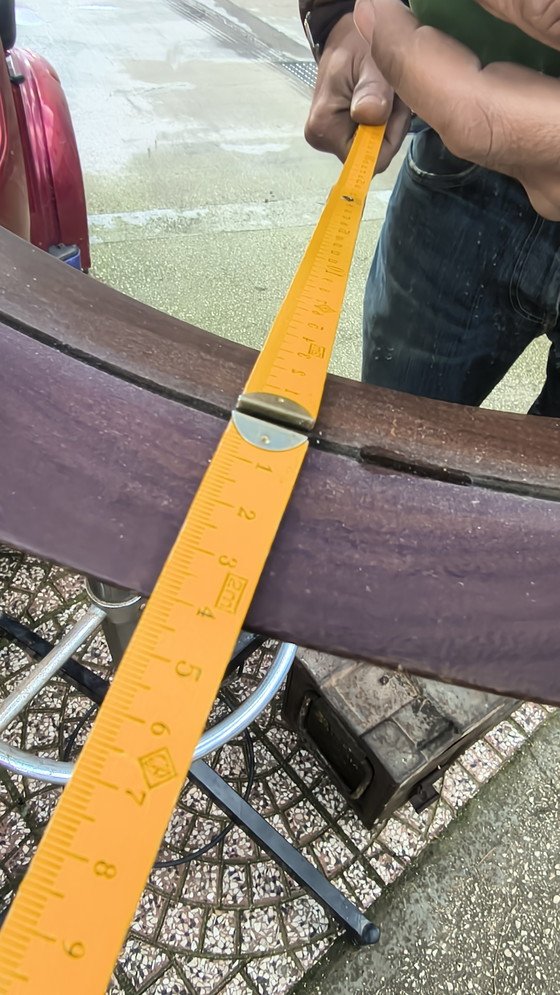 Image 1 of Runder Teakholzspiegel aus den 1960er Jahren im skandinavischen Stil