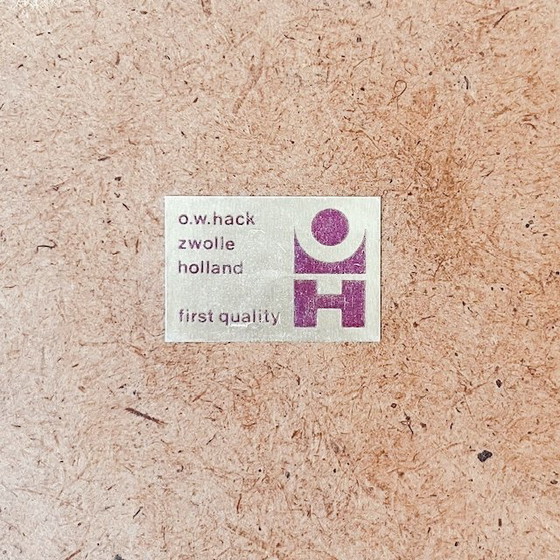 Image 1 of Mid - Century space age mirror orange wood O.W. Hack 1960's