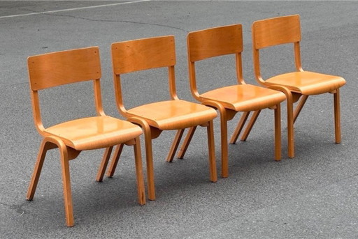 1/34 Lamstak Stacking Chair Beech England 50s