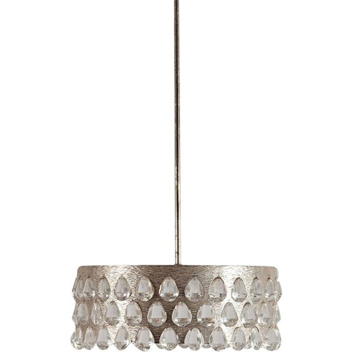 Vintage silver plated chandelier from Palwa, Germany 1970