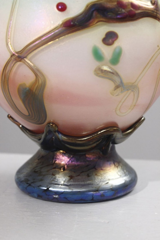 Image 1 of Pascal Guyot & Bernard Aconito in Biot - Large glass paste lamp base, 1990