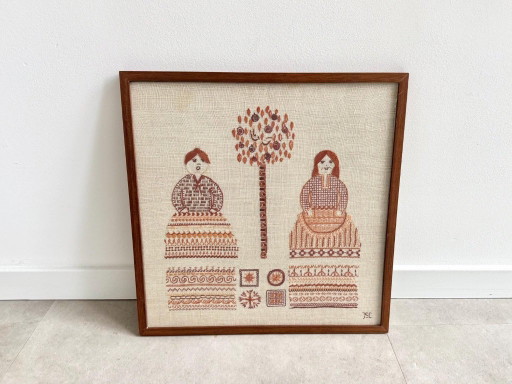 1x Vintage-Stickerei im skandinavischen Stil – kunst, Textile, Wood (photo 2 of 7)