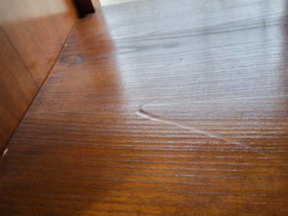 Image 1 of Louis XVI style tall cabinet in wood and French marble slab