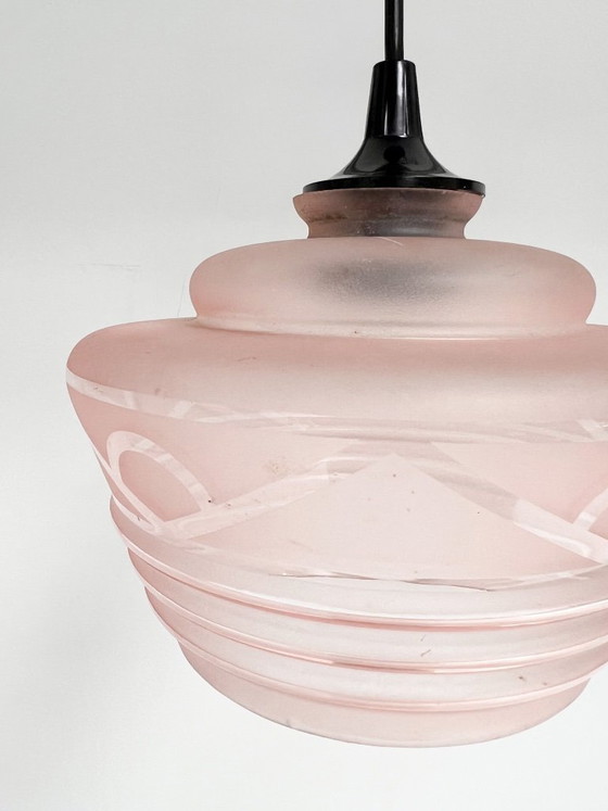 Lampada da soffitto in vetro rosa (ciascuna), anni '60 – Lampade a sospensione, Glass, Vintage (photo 10 of 10)