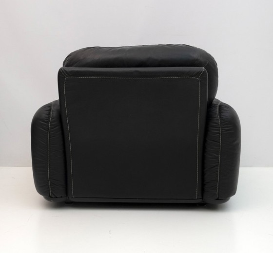 Image 1 of Paire de fauteuils en cuir italien Piumotto par Arrigo Arrighi pour Busnelli, 1970