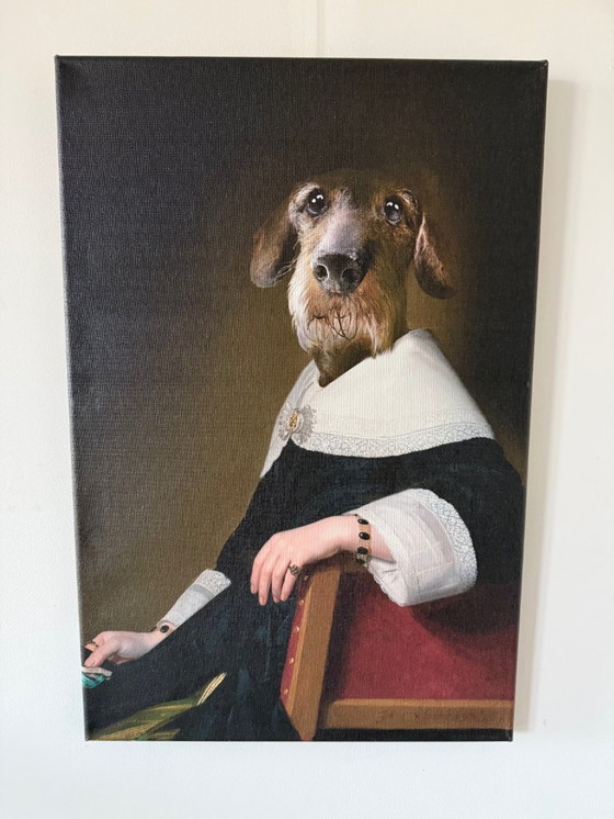 Image 1 of 8 retratos de perros en lienzo