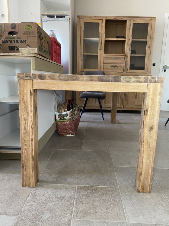 Image 1 of Table extensible en bois d'acacia massif (190/240x90x78) (démontable)