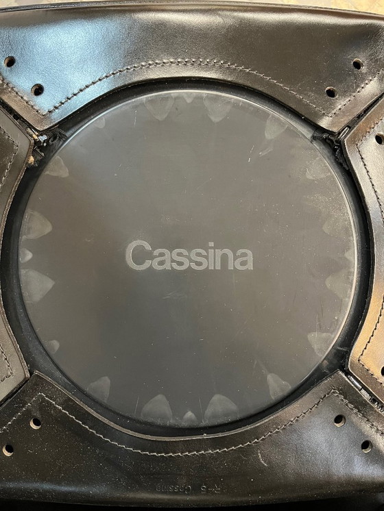 Image 1 of 4 sedie da pranzo CAB 412 in pelle nera di Mario Bellini per Cassina, anni '80.