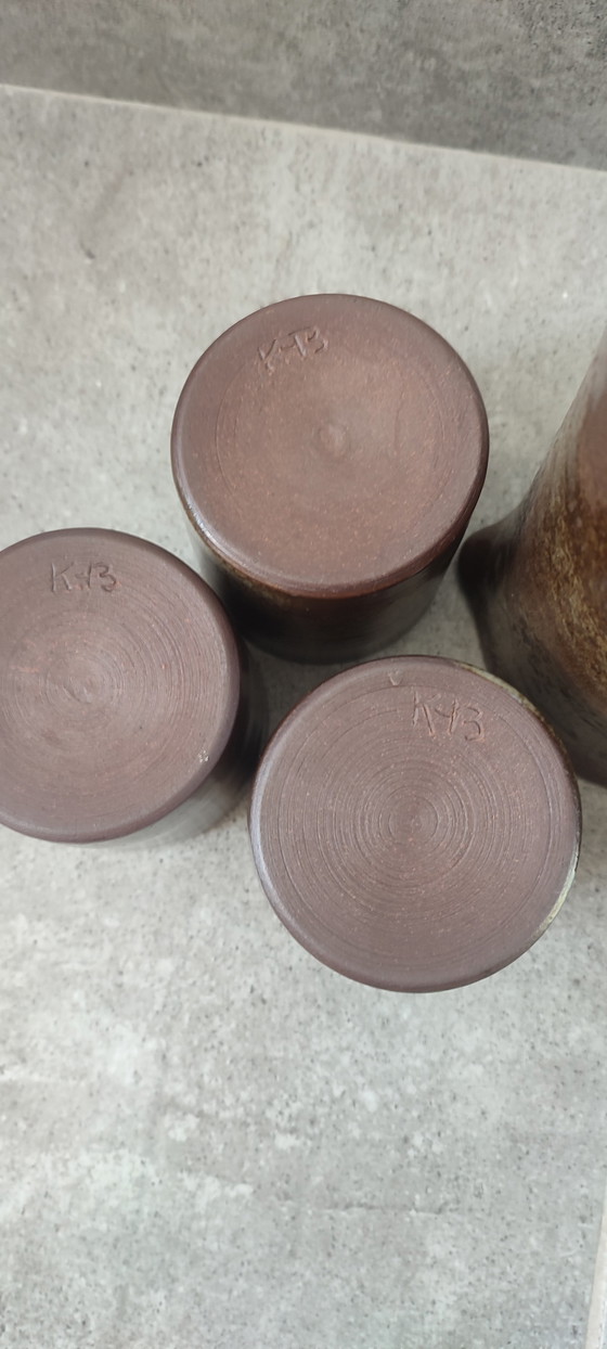 Image 1 of Service Céramique d'Atelier en Grès signé Karoly BALOGH .