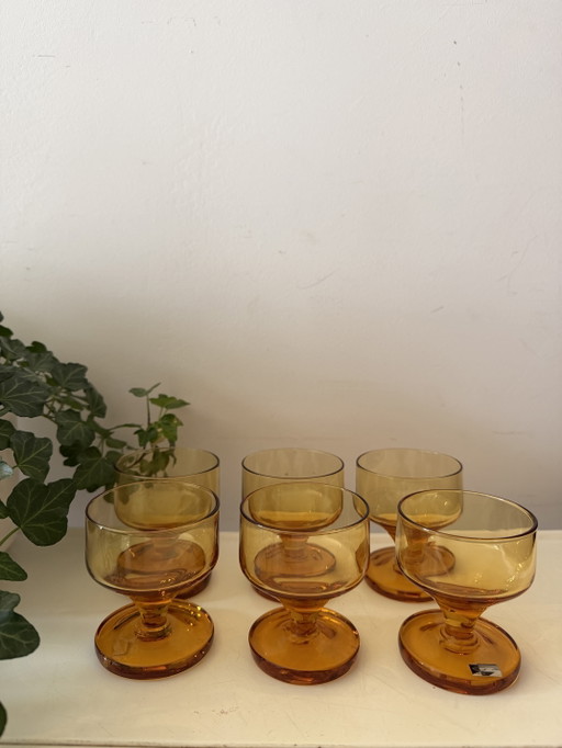 Set van 6 vintage Italiaanse coupé glazen