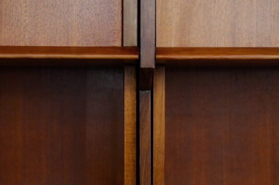 Image 1 of Vintage Deens teakhouten dressoir uit het midden van de 20e eeuw met handgeschilderd patroon, jaren 1950