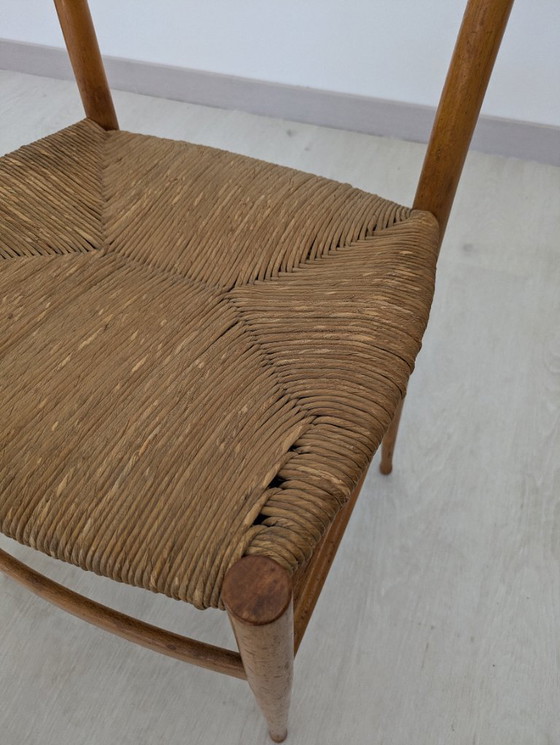 Image 1 of Authentischer Chiavarina-Stuhl aus Naturholz mit Sitzfläche aus geflochtenem Stroh - Ikone des italienischen Kunsthandwerks