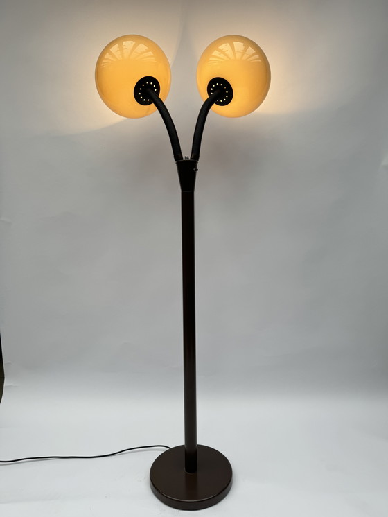 Image 1 of Vintage Brown Floor Lamp by Dijkstra - Dutch Design Mushroom Lamp, Space Age Classic