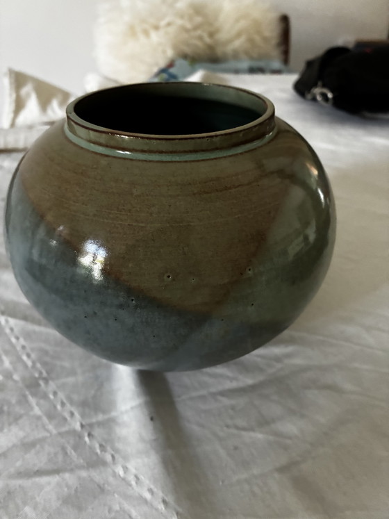 Image 1 of Vintage vase blue, beige, green