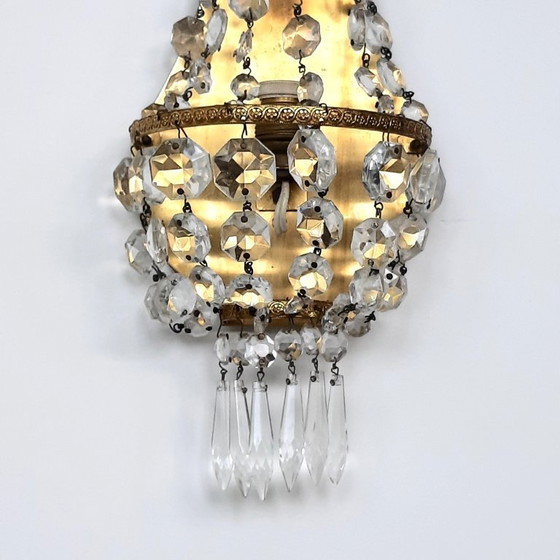 Image 1 of 1950s crystal wall lamps - Set of 2