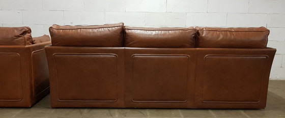 Image 1 of Leren Roche Bobois 2-zits en 3-zits bank