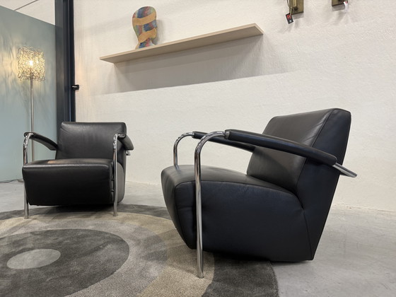 Image 1 of 2 Leolux Scylla armchair black leather