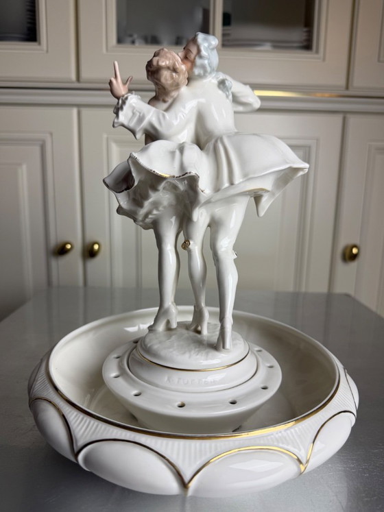 Image 1 of Hutschenreuther Selb Art Department – ​​Karl Tutter – Original two-part flower arrangement dish “Lovers / The Kiss”