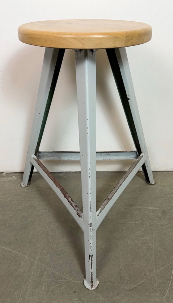 Image 1 of Grey Industrial Workshop Stool, 1960s