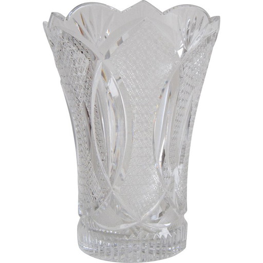 Vase en cristal vintage de Novy Bor, Tchécoslovaquie 1960