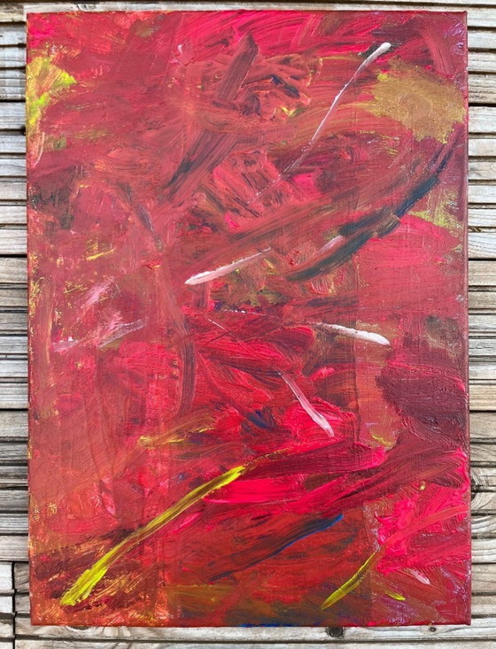 Image 1 of Abstract acrylic on canvas 46x33cm.