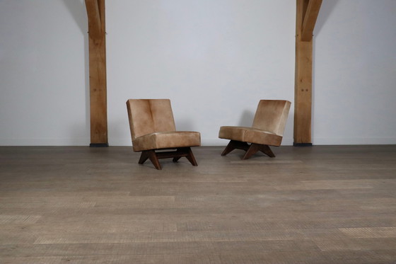 Image 1 of Paar Pierre Jeanneret 'Fireside' stoelen, Modelnr. PJ-SI-36-A