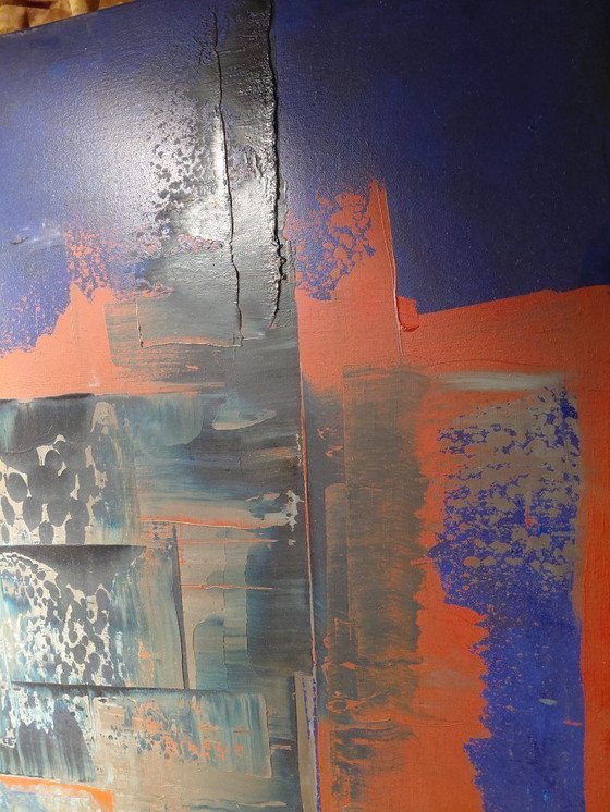 Image 1 of Simon Woudwijk 'Construction III' oil acrylic on canvas, unique! 