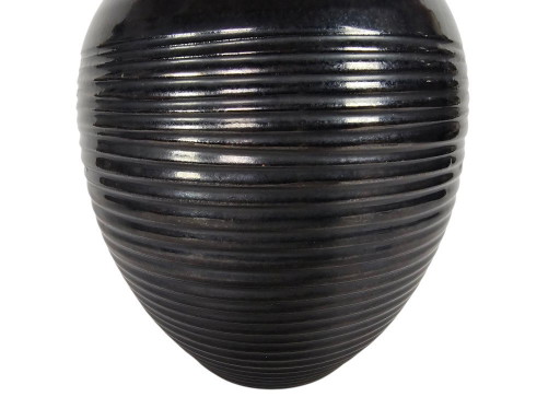 Nagtegaal Utrecht - design Ambrosius Nagtegaal - ribbed vase - model 234 - black - 1955/60
