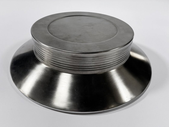 Image 1 of Grand Plat Vintage • Centre de Table • Métal Chromé • Japon • 1990