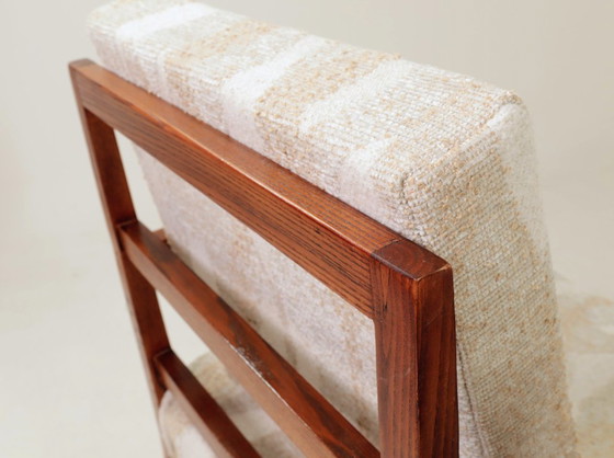 Image 1 of Sedie e tavolini vintage in legno jacquard beige