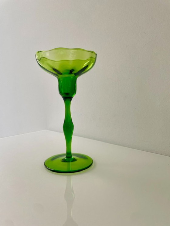 Image 1 of Vintage Scandinavische Glazen Kandelaar