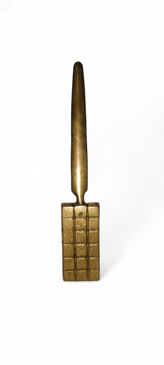 Image 1 of Brutalist Brass Desk Set 1960s – Sculptural Mid-Century Design, Style of Luigi Stefan Varga Office