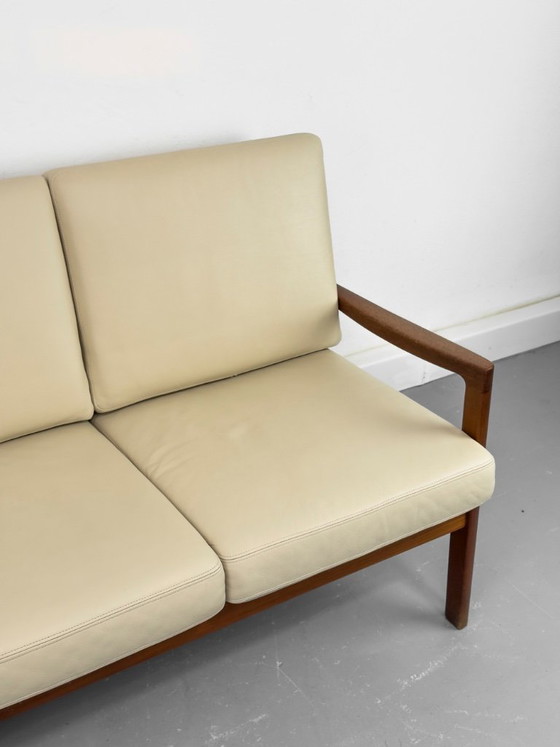 Canapé Senator 3 places en cuir et teck, par Ole Wanscher pour Cado, 1977 – Canapés 3 places, Leather (photo 3 of 26)