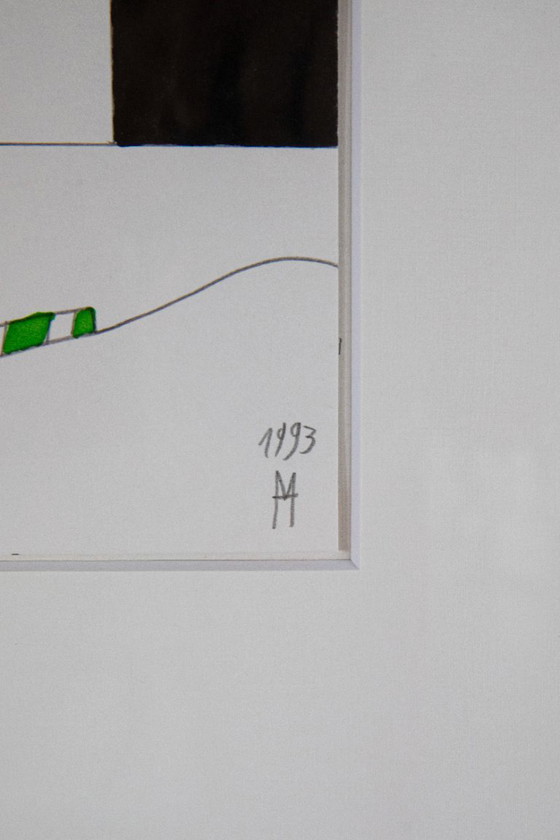 Image 1 of Marinus Boezem - tecnica mista su carta (incorniciato)