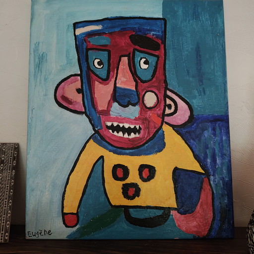 Raw Neo-Expressionist Outsider Art Painting