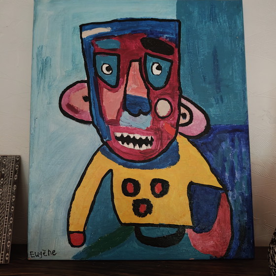 Image 1 of Raw Neo-Expressionist Outsider Art Painting