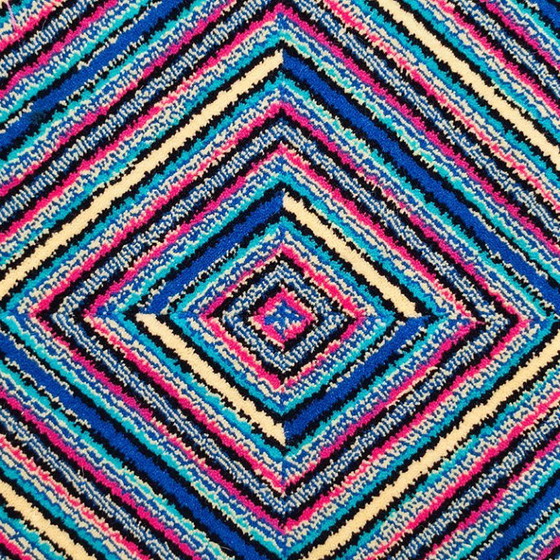 Image 1 of Tappeto geometrico in lana "Square" di Ottavio Missoni, anni '90. Eccezionale esempio di design postmoderno italiano.