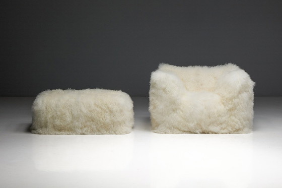 Image 1 of Fauteuil et ottoman Le Bambole de Mario Bellini pour B&B Italia, Italie, années 1970