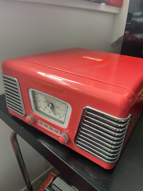 Image 1 of Coca cola retro platenspeler / radio / klok
