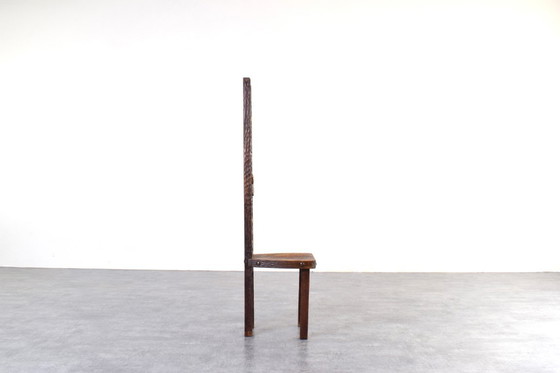 Image 1 of Spaanse fauteuil met hoge rugleuning van Ormecasa, met afbeelding van Jezus en de apostelen, jaren 70.