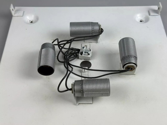 Image 1 of Lampada da soffitto in vetro ghiacciato anni '60-'70 da montare a filo di Kaiser Leuchten Germania