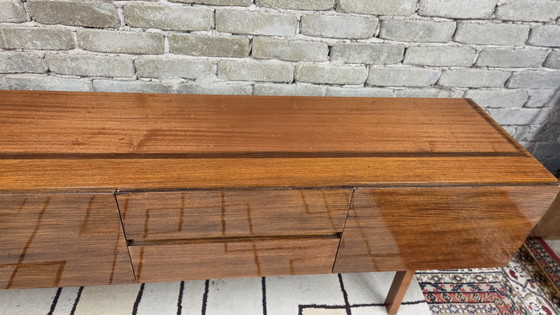 Image 1 of Vintage Scandinavian teak lowboard – Minimalist sideboard from the 60s/70s