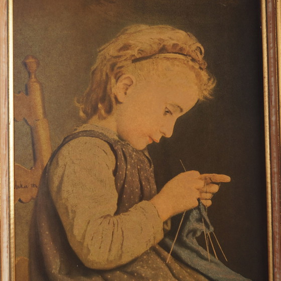 Image 1 of Tableau "Le portrait de la jeune fille", design scandinave, 19e siècle, par Albert Anker