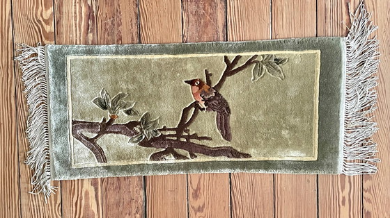 Image 1 of Vintage zijden vogelkleed - 75x28cm