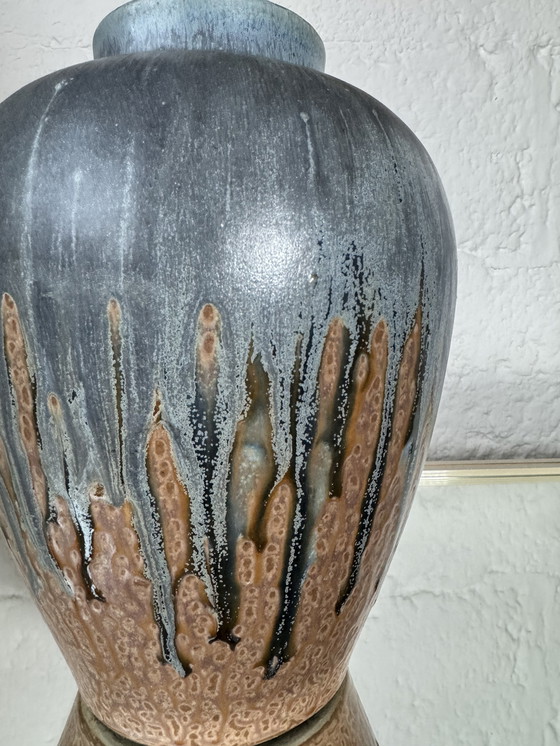Image 1 of Art Deco flamed stoneware vase