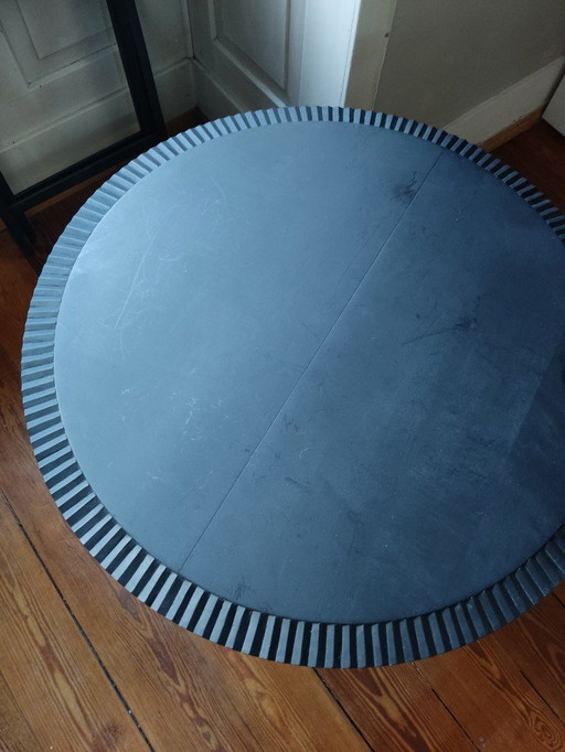 1x Zanat table pliante ronde, érable noir, table de jardin, petite table de repas